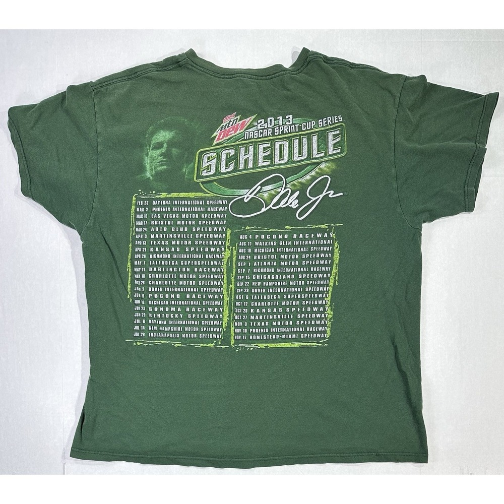 Dale Earnhardt Jr 88 Mountain Dew NASCAR 2013 Sprint Cup Schedule T-Shirt M
